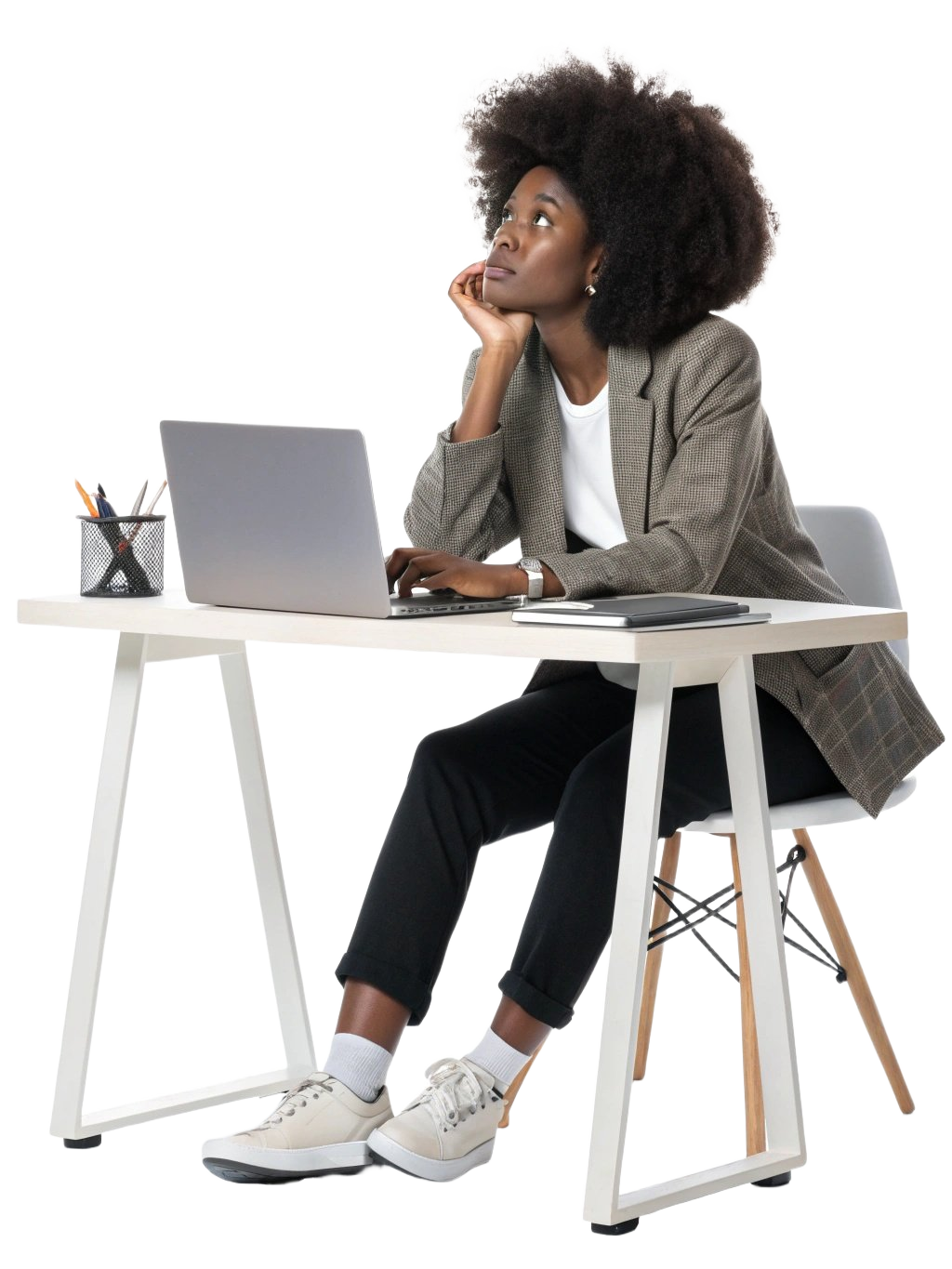 Professional woman thinking about platform challenges